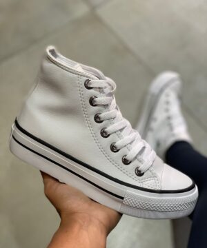 Bota All Star de Couro Plataforma