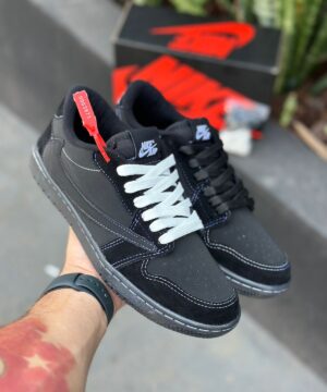 Tênis Nike Air Jordan 1 Low Travis Scott Black Phanton Premium