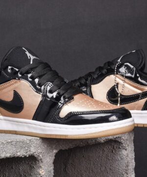 Tênis Jordan Preto Verniz Bronze Metálico Premium Feminino