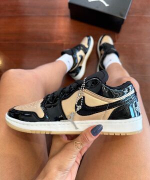 Tenis Jordan Preto Verniz Bronze Metalico Premium Feminino 3 1