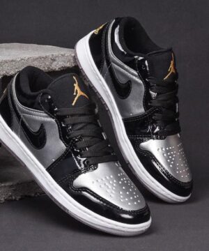 Tenis Jordan Preto Verniz Bronze Metalico Premium Feminino 3