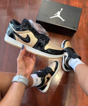 Tenis Jordan Preto Verniz Bronze Metalico Premium Feminino 6 1