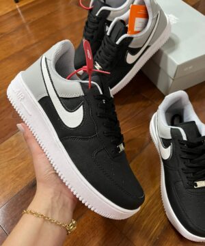 Tênis Nike Air Force Preto Branco Premium Masculino