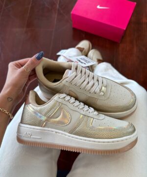 Tenis Nike Air Force Gold Metalizado Premium Feminino 1 1