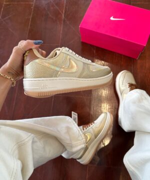 Tenis Nike Air Force Gold Metalizado Premium Feminino 5