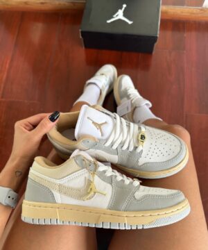 Tênis Nike Jordan Low Cinza Bege Premium Feminino