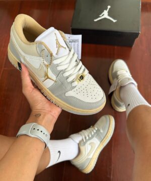Tenis Nike Jordan Low Cinza Bege Premium Feminino 3