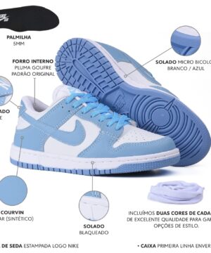 Tenis Nike SB Dunk Azul Premium Grade Fechada 2