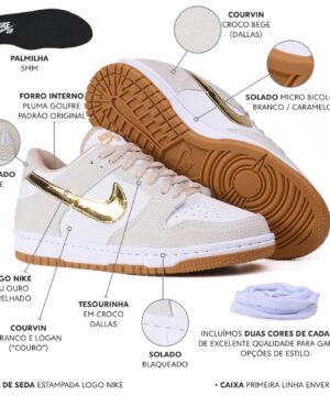 Tenis Nike SB Dunk Premium Dourado Grade Fechada 4