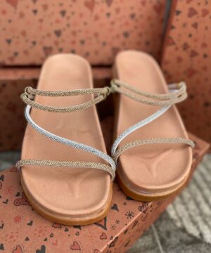 Sandalia Palete Strass Feminina 10