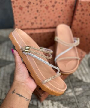 Sandalia Palete Strass Feminina 12