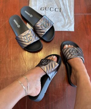 Slide Gucci Metalica Bronze Feminino 2