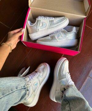 Tenis Nike Air Force Prata Off White Premium Feminino 1 scaled
