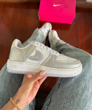 Tênis Nike Air Force Prata Off White Premium Feminino