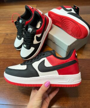 Tênis Nike Air Force Vermelho Branco Masculino Premium