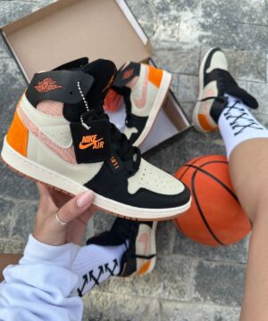 Tenis Nike Jordan 1 Zoom Preto Bege Laranja 2