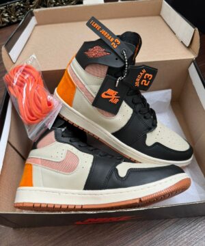 Tenis Nike Jordan 1 Zoom Preto Bege Laranja 7