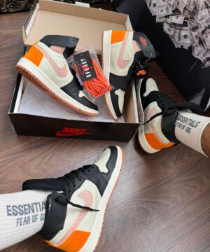 Tenis Nike Jordan 1 Zoom Preto Bege Laranja 8