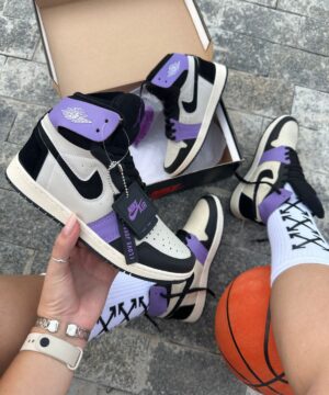 Tenis Nike Jordan 1 Zoom Preto Bege Uva 4