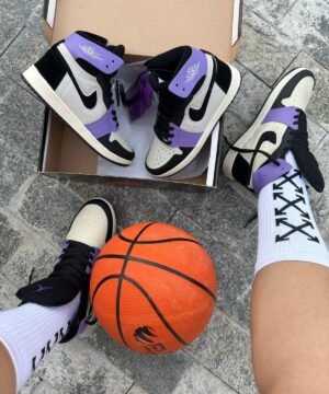 Tenis Nike Jordan 1 Zoom Preto Bege Uva 6