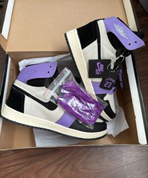 Tenis Nike Jordan 1 Zoom Preto Bege Uva 8