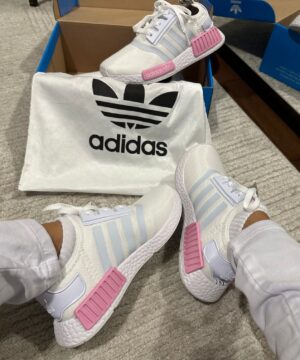 Tenis Adidas NMD Branco Rosa Feminino 2