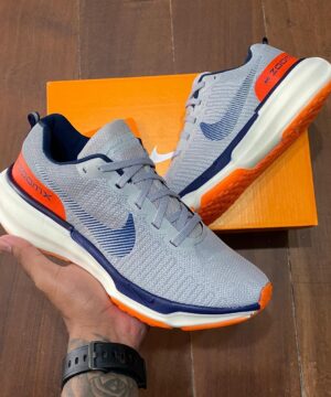 Tênis Nike Invincible Run 3 Cinza Laranja Premium Masculino