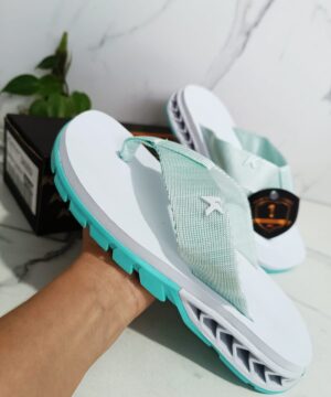 Chinelo Kenner Feminina Branco Ciano 1