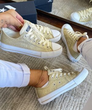 Tenis All Star Shine Ouro Premium Feminino 3