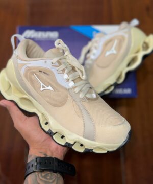 Tenis Mizuno Waze Beta 2 Bege Premium Masculino1 2 scaled