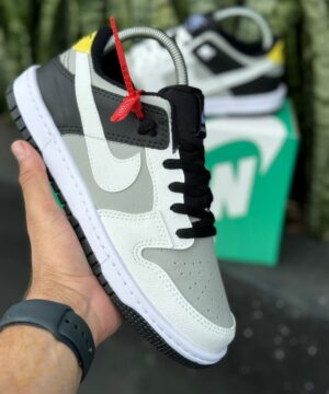 Tênis Nike SB Dunk Low Preto Cinza Amarelo Premium Masculino