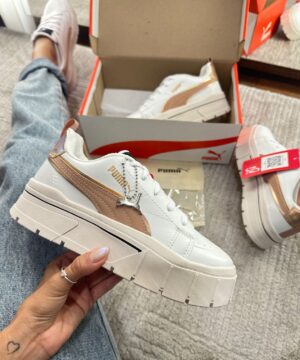 Tenis Puma Mayze Crashed WNS Bege Branco Feminino Premium 4