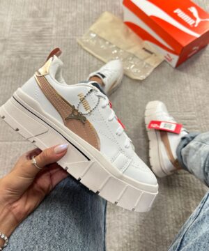 Tenis Puma Mayze Crashed WNS Bege Branco Feminino Premium 5