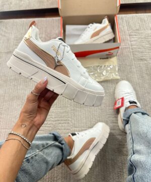 Tenis Puma Mayze Crashed WNS Bege Branco Feminino Premium 6