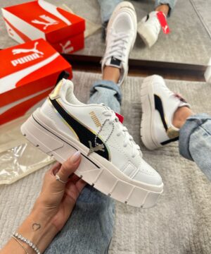 Tenis Puma Mayze Crashed WNS Preto Branco Feminino Premium 6