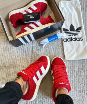 Tenis Adidas Campus Couro Vermelho Feminino Premium 3