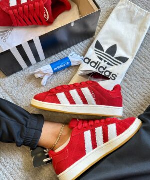 Tenis Adidas Campus Couro Vermelho Feminino Premium 4