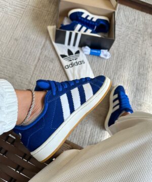 Tênis Adidas Campus Couro Azul Feminino Premium