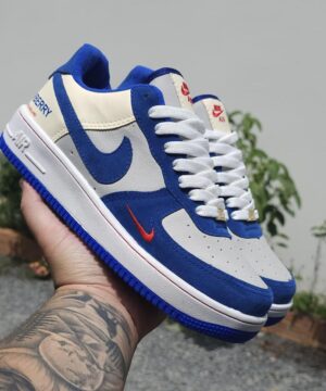 Tênis Nike Air Force Burberry Azul Grade Fechada