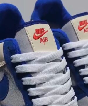 Tenis Nike Air Force Burberry Azul Grade Fechada 3