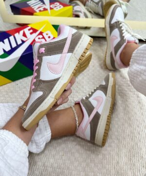 Tenis Nike Dunk SB Branco Rosa Feminino Premium 5