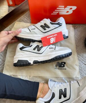 Tenis New balance 550 Branco Preto Feminino Premium 3