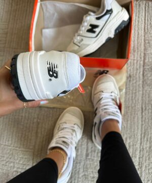 Tenis New balance 550 Branco Preto Feminino Premium 5