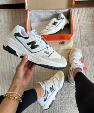 Tênis New balance 550 Branco Preto Feminino Premium