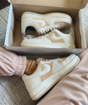 Tenis Nike Air Force Bege Feminino Premium 5