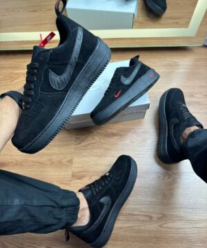 Tenis Nike Air Force Camurca Black Suede Premium Masculino 1
