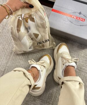Tenis Prada Milado Dal Branco Bege Feminino Premium 7