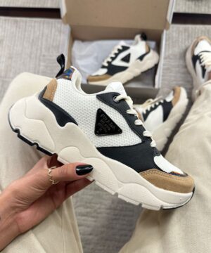 Tenis Prada Milado Dal Branco Preto Feminino Premium 3