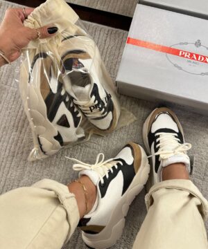Tenis Prada Milado Dal Branco Preto Feminino Premium 6