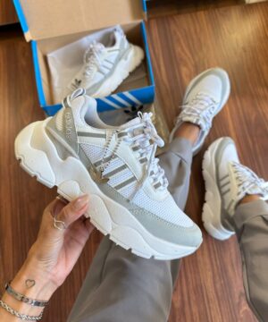 Tênis Adidas Dymond Branco Cinza Feminino Premium